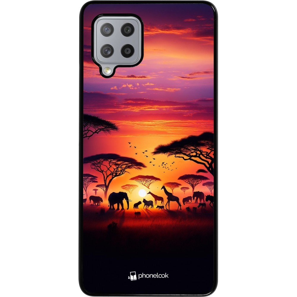 Samsung Galaxy A42 5G Case Hülle - Safari Sonnenuntergang Wildtiere