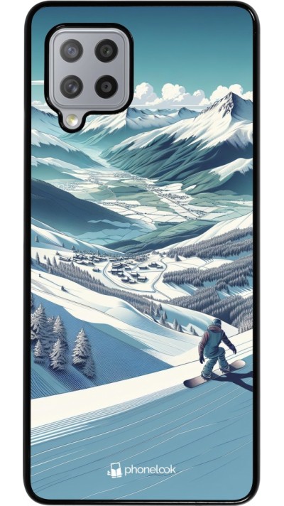 Samsung Galaxy A42 5G Case Hülle - Snowboarder Berg