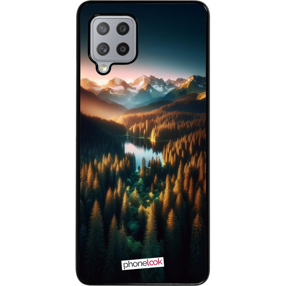 Samsung Galaxy A42 5G Case Hülle - Sonnenuntergang Waldsee