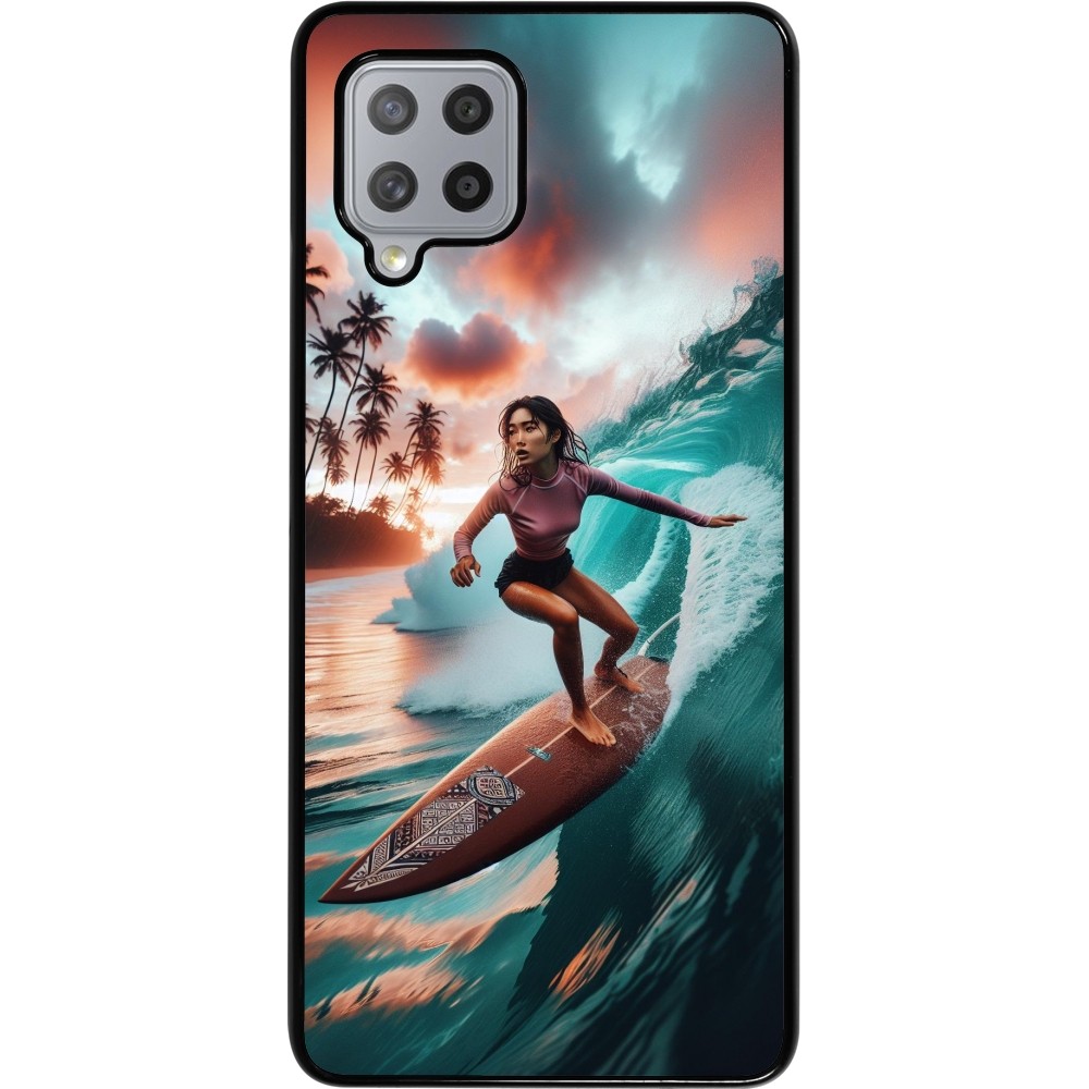 Samsung Galaxy A42 5G Case Hülle - Surferin aus Bali