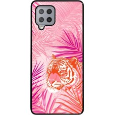 Samsung Galaxy A42 5G Case Hülle - Tiger Palmen rosa