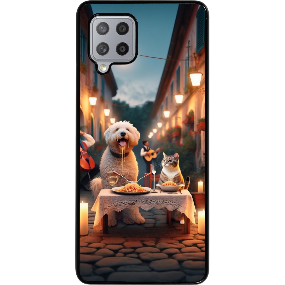 Samsung Galaxy A42 5G Case Hülle - Valentin 2024 Hund & Katze Kerzenlicht