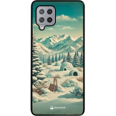 Samsung Galaxy A42 5G Case Hülle - Vintage Schneebedeckter Berg Iglu