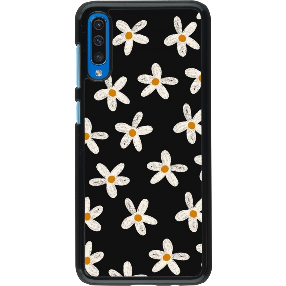 Samsung Galaxy A50 Case Hülle - Easter 2024 white on black flower