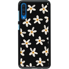 Samsung Galaxy A50 Case Hülle - Easter 2024 white on black flower