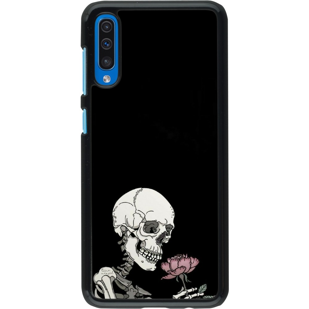 Samsung Galaxy A50 Case Hülle - Halloween 2023 rose and skeleton