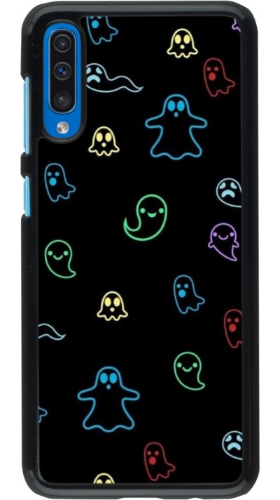 Samsung Galaxy A50 Case Hülle - Halloween 2024 colorful ghosts