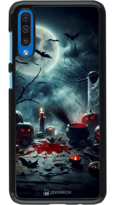 Samsung Galaxy A50 Case Hülle - Halloween 2024 Dunkler Mond