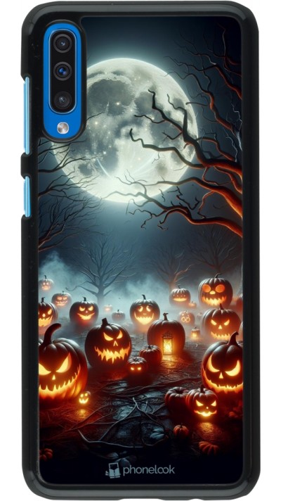 Samsung Galaxy A50 Case Hülle - Halloween 2024 Viele Kuerbisse