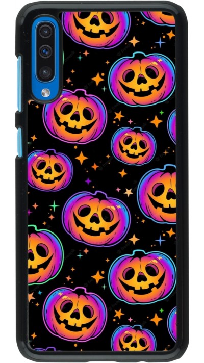 Samsung Galaxy A50 Case Hülle - Halloween 2024 rainbow pumpkins