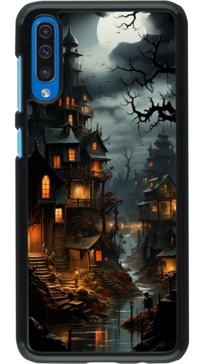 Samsung Galaxy A50 Case Hülle - Halloween 2024 scary town