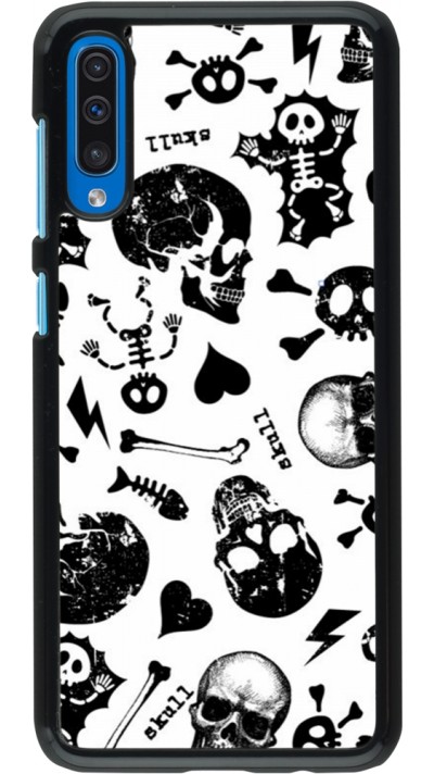 Samsung Galaxy A50 Case Hülle - Halloween 2024 skeleton mix