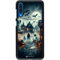 Samsung Galaxy A50 Case Hülle - Halloween Spukstadt