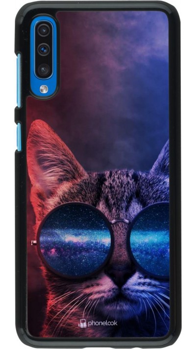 Hülle Samsung Galaxy A50 - Red Blue Cat Glasses