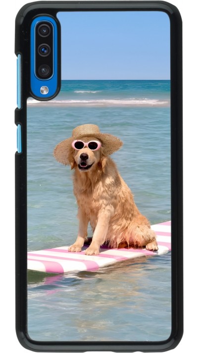 Samsung Galaxy A50 Case Hülle - Summer Dog on Paddle