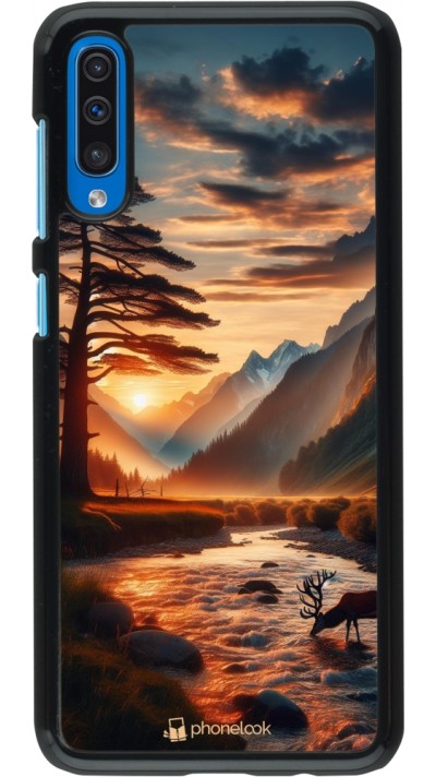 Samsung Galaxy A50 Case Hülle - Tal Sonnenuntergang Hirsch Baum