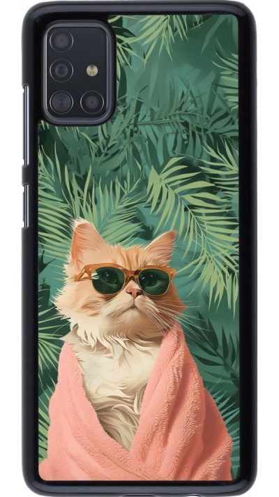 Samsung Galaxy A51 Case Hülle - Cat Summer Palms