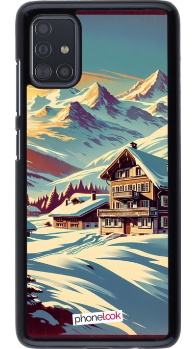 Samsung Galaxy A51 Case Hülle - Chalet Berg verschneit