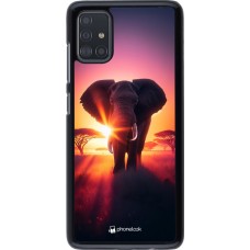 Samsung Galaxy A51 Case Hülle - Elefant Sonnenaufgang Schönheit