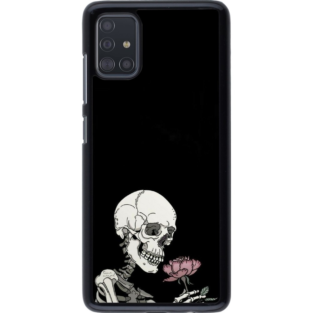 Samsung Galaxy A51 Case Hülle - Halloween 2023 rose and skeleton