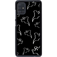 Samsung Galaxy A51 Case Hülle - Halloween 2024 black and white ghosts