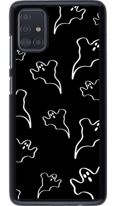 Samsung Galaxy A51 Case Hülle - Halloween 2024 black and white ghosts