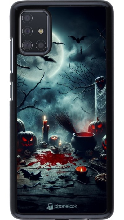 Samsung Galaxy A51 Case Hülle - Halloween 2024 Dunkler Mond