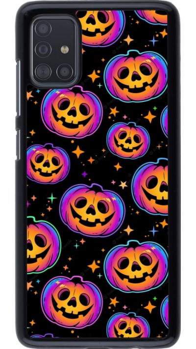 Samsung Galaxy A51 Case Hülle - Halloween 2024 rainbow pumpkins