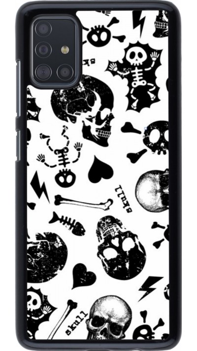 Samsung Galaxy A51 Case Hülle - Halloween 2024 skeleton mix