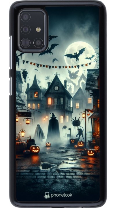 Samsung Galaxy A51 Case Hülle - Halloween Spukstadt