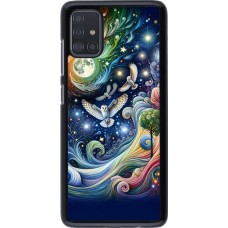 Samsung Galaxy A51 Case Hülle - Fliegender Blumen-Eule