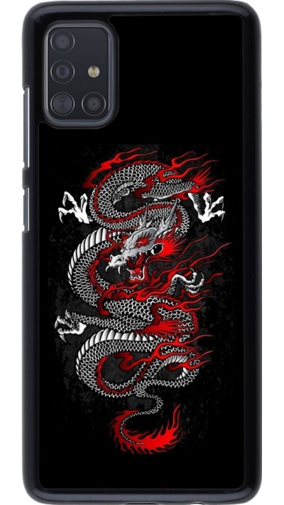 Samsung Galaxy A51 Case Hülle - Japanese style Dragon Tattoo Red Black