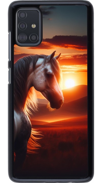 Samsung Galaxy A51 Case Hülle - Majestätischer Sonnenuntergang Pferd