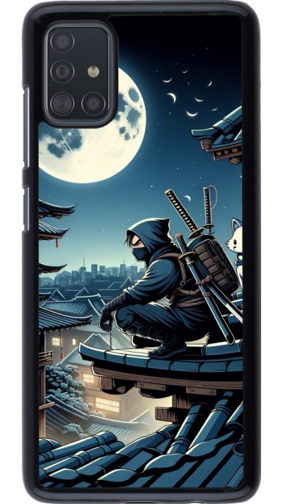 Samsung Galaxy A51 Case Hülle - Ninja unter dem Mond