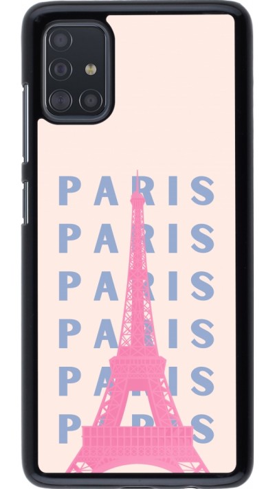 Samsung Galaxy A51 Case Hülle - Paris Pink Print