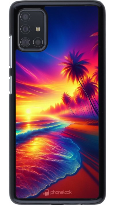 Samsung Galaxy A51 Case Hülle - Strand Sonnenuntergang auffällig