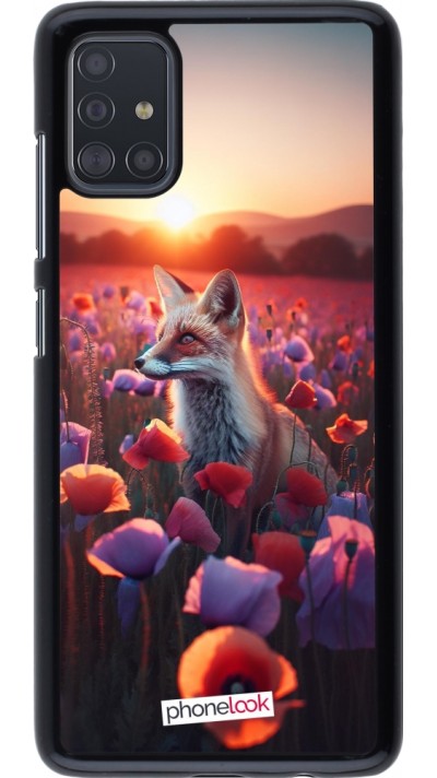 Samsung Galaxy A51 Case Hülle - Purpurroter Fuchs bei Dammerung