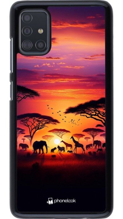 Samsung Galaxy A51 Case Hülle - Safari Sonnenuntergang Wildtiere