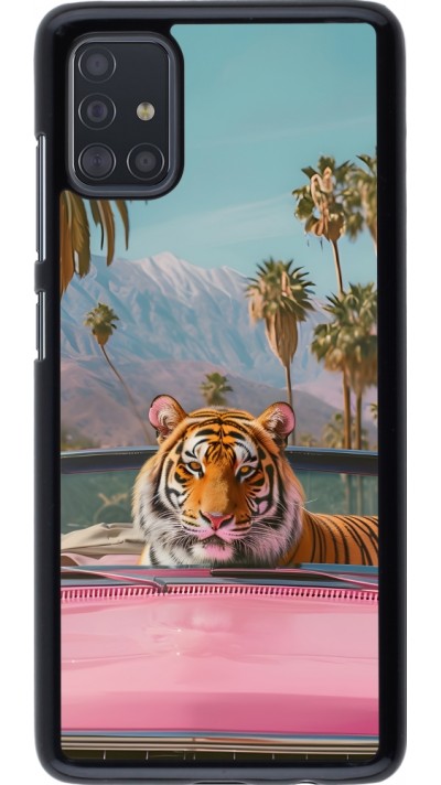Coque Samsung Galaxy A51 - Tigre voiture rose