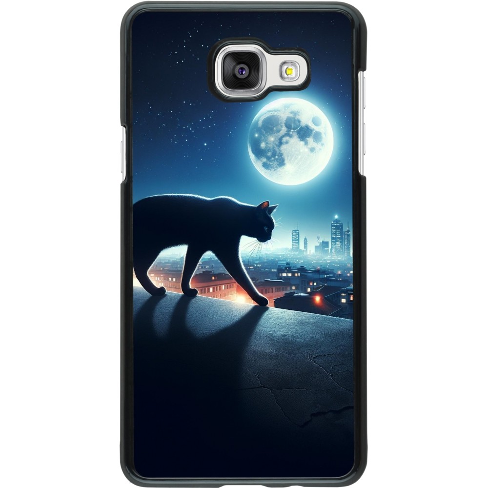 Samsung Galaxy A5 (2016) Case Hülle - Schwarze Katze unter dem Vollmond