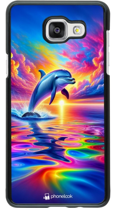 Samsung Galaxy A5 (2016) Case Hülle - Glücklicher Regenbogen-Delfin