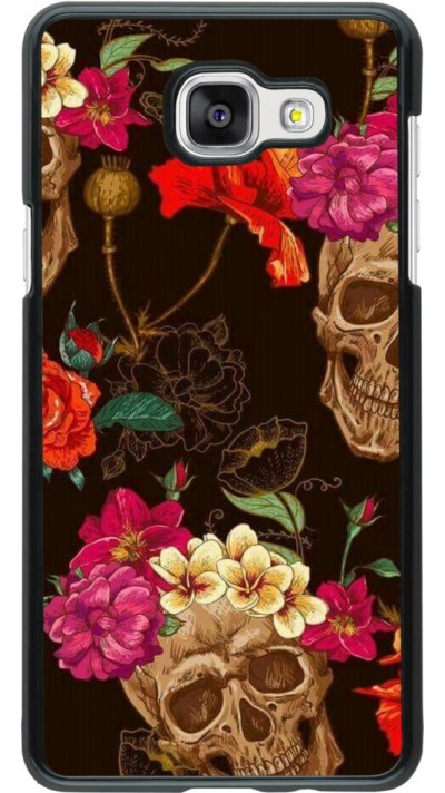 Hülle Samsung Galaxy A5 (2016) - Skulls and flowers