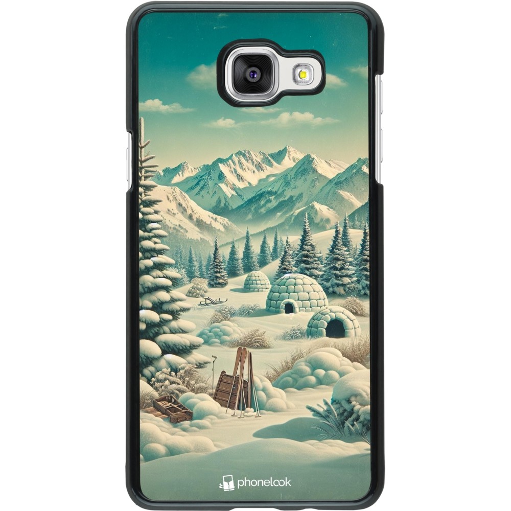 Samsung Galaxy A5 (2016) Case Hülle - Vintage Schneebedeckter Berg Iglu