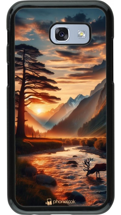 Samsung Galaxy A5 (2017) Case Hülle - Tal Sonnenuntergang Hirsch Baum