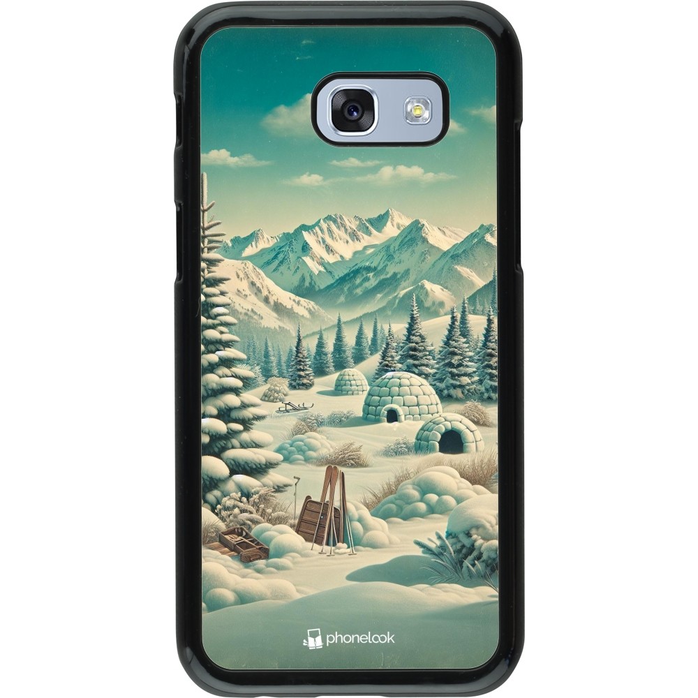 Samsung Galaxy A5 (2017) Case Hülle - Vintage Schneebedeckter Berg Iglu