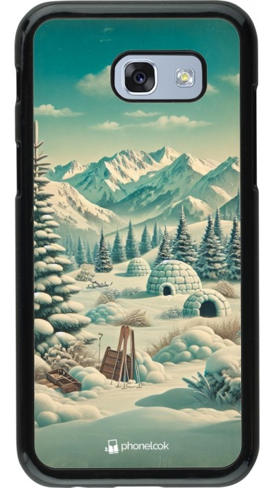 Samsung Galaxy A5 (2017) Case Hülle - Vintage Schneebedeckter Berg Iglu