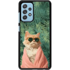 Samsung Galaxy A52 Case Hülle - Cat Summer Palms