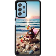 Samsung Galaxy A52 Case Hülle - Kackhaufen Emoji auf Liegestuhl