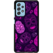 Samsung Galaxy A52 Case Hülle - Halloween 2023 pink skulls