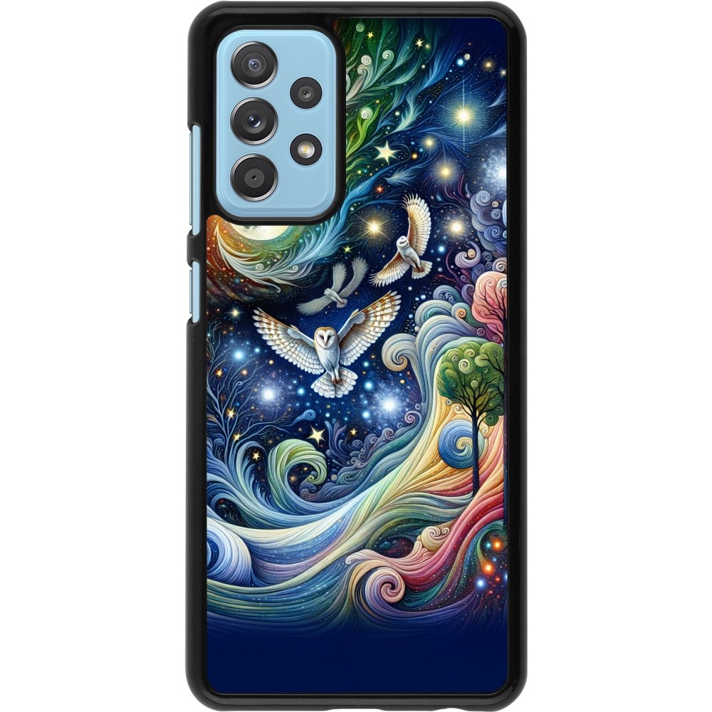 Samsung Galaxy A52 Case Hülle - Fliegender Blumen-Eule